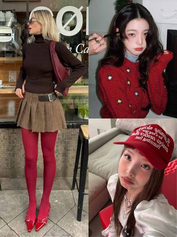 2025新年必穿「開運紅色」20套穿搭圖鑑！紅黑配最顯白、韓妞今年都愛搭褲襪！