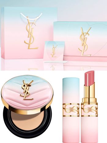 2025最夢幻情人節禮物！YSL「絲絨唇膏、潤唇膏、精華水氣墊」幻化漸層藍粉外觀，美到移不開眼！