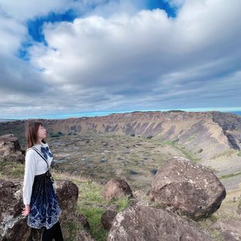 【智利-Easter Island】復活節島火山口邊緣 | 奧隆戈村 | Orongo Village