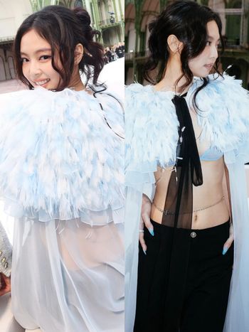 Jennie身材好到誇張！香奈兒高訂大秀「性感薄紗內衣+羽毛披風」超細腰圍女生都羨慕！