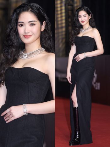 金鐘59視后候選最強黑馬！《八尺門》雷嘉汭紅毯露美胸好身材！6000萬珠寶戴上身！