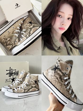 Converse放大絕！Stussy聯名球鞋「皮革奶油蛇紋」有這一雙瞬間穿出精品感！