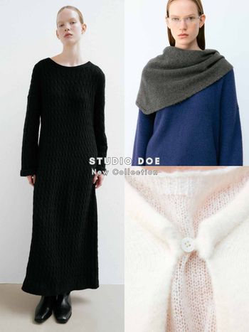Studio Doe這波一定又賣爆！熱牛奶鬆軟針織、長褲舒服又顯瘦、慵懶穿搭超必買！