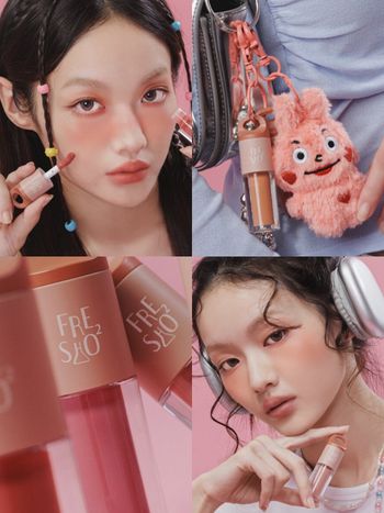2024年末全新話題彩妝！FreshO2「膨膨多用小蜜串」 超美奶油微霧質地，一上唇頰滿臉粉嫩！