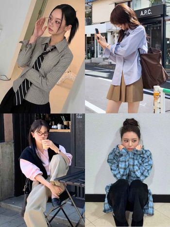 擺脫普感！2025最新七招「春夏襯衫穿搭」技巧！路上韓國女生都搭傘裙、領帶？！