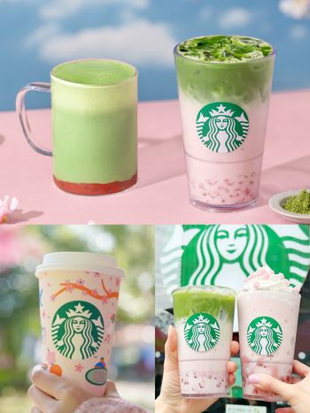 限時三天買一送一！2025星巴克櫻花季「草莓紅豆米布丁奶霜星冰樂」療癒炸、還喝得到QQ櫻花麻糬！