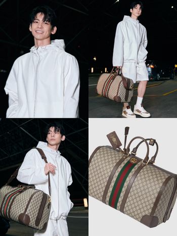 最新「Gucci男神」林柏宏也出發時裝周！鄰家男孩全白運動套裝、根本最帥學長造型！