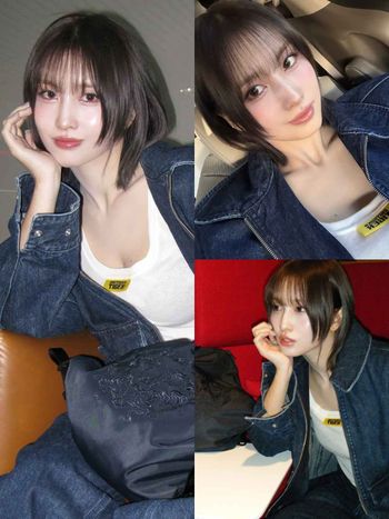 平井桃Momo出發鬼塚虎時裝周！低胸背心「黑灰髮少年感」極品身材若現、又帥又性感！