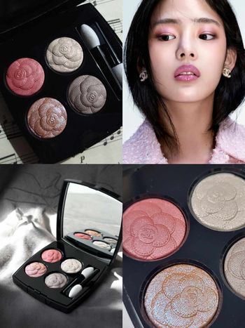 2025最奢華NJ Minji同款眼妝！CHANEL「山茶花限量眼影盤」偏光紫米、莓紅色...，雙眼美成精品！