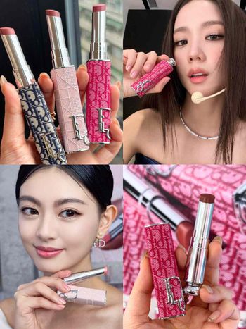 JISOO狂推精品唇膏！DIOR迪奧癮誘唇膏全新「釉光玫瑰裸色」上線，緹花、藤格紋唇膏殼太美，必須收編！