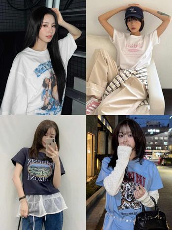 韓女都這樣穿！2025七大「春夏T恤穿搭」方法！外套綁腰間、選對版型一秒擺脫俗氣感！