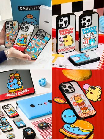 藍色小怪物攻佔CASETiFY！百萬IP貓貓蟲咖波聯名「美式漢堡餐廳主題」萌力全開！