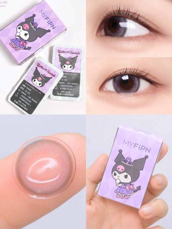 aespa、IVE Rei同款韓國隱眼！三麗鷗庫洛米聯名「深邃朦朧眼」迷幻紫x黑色外環，放大效果超自然！
