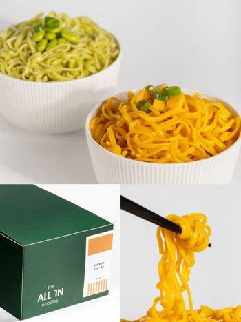 宵夜吃這個！ALL IN「全方麵」高級杜蘭小麥粉＋滿滿膳食纖維，Q彈美味媲美職人級拉麵！ 每一口都吃進完整營養！