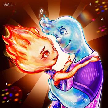 元素方程市：「Tishok」燃燒時擁抱光明，因為總有燃盡時。🔥💦