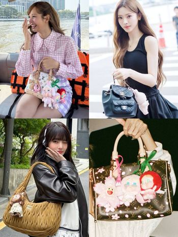 女愛豆都失守！韓星私藏「泡泡瑪特吊飾」3大包包掛法！Lisa哭娃排排站太可愛！