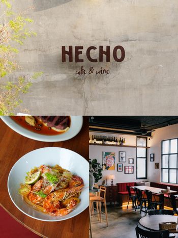 2025台中咖啡廳推薦！HECHO café歐洲風酒吧空間太好拍、「慢熬蝦湯寬扁麵」必點菜單一次看！