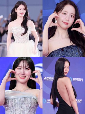 2025青龍系列大獎紅毯女神出爐！IU仙女降臨、惠利S Line美背韓媒讚爆、潤娥連跌倒都美得零死角！