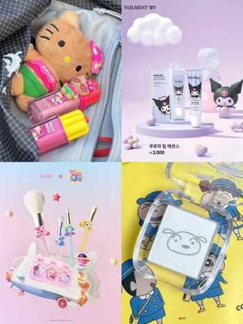 5月韓國聯名美妝盤點！AMUSE曬黑KITTY系列、Colorgram蠟筆小新彩妝、韓國大創三麗鷗護唇精華...太夢幻！