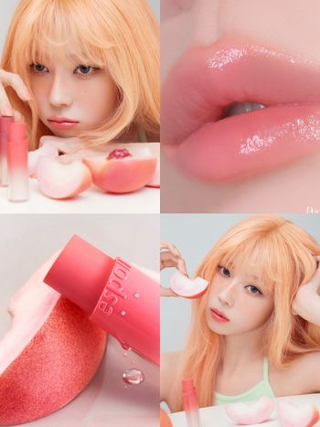 Winter同款水果嘟嘟唇！espoir「爆水蜜桃唇膏」輕透發色＋爆水柔霧奶霜質地，上唇輕透幼嫩、水嘟嘟三秒完成！