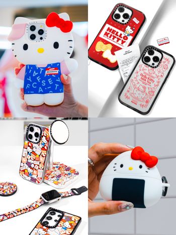 Kitty粉直接破防！CASETiFY爆萌整隻Hello Kitty手機殼、御飯糰耳機殼...快被可愛死！