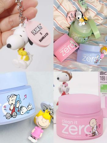 最強美妝聯名登場！BANILA CO「國民卸妝膏」穿上Snoopy外殼，史努比隨身鏡掛飾只在OLIVE YOUNG獨賣！
