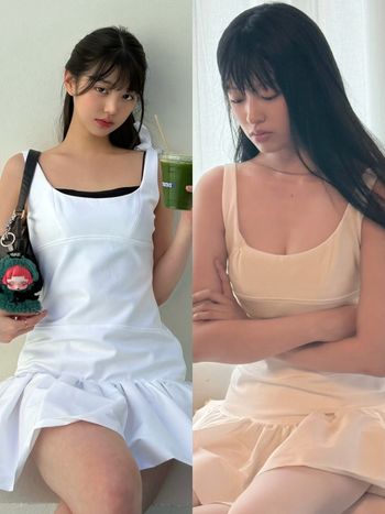 張員瑛身材又更進化了？！不科學比例「白色洋裝」是這件！竟然和安狗狗偷穿情侶款啦！