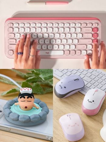 2025必買4大辦公室3C小物推薦！Logitech玫瑰粉無線鍵盤美翻、蠟筆小新磁吸充電盤可愛又實用！