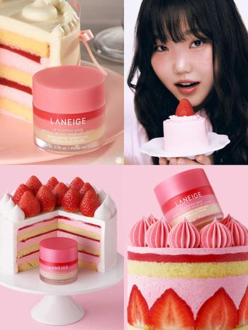 秀賢同款草莓蛋糕唇膜、甜點控必收！2秒賣出一罐「睡美人晚安唇膜」新口味草莓奶油蛋糕，三層甜點風味、好幸福！