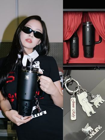 Jennie跟STANLEY水杯聯名了！黑色浮雕花朵設計+卡皮巴拉妮吊飾超可愛、價格開賣日期一次看！