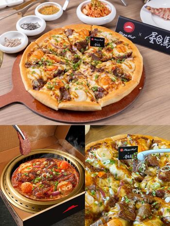 必勝客跟屋馬燒肉聯名了！中秋限定「月見厚燒牛比薩」滿滿燒肉+干貝太欠吃、個人小比薩套餐同步開賣！