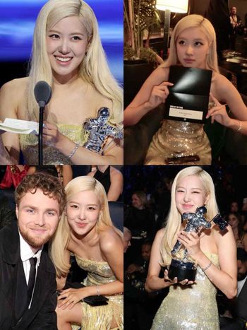 史上首位韓國歌手榮獲VMA！「人間聖羅蘭」ROSÉ獲獎妝容解析，光感底妝、玫瑰粉眼妝、裸粉唇頰，完整公開同款彩妝清單！