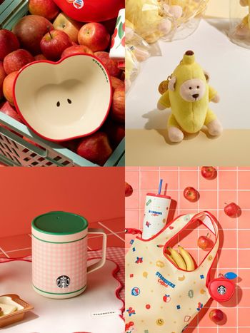 韓國星巴克秋季新品也太燒！「蘋果造型優格碗、香蕉變裝小熊鑰匙圈、櫻桃馬克杯」韓妞都搶買！