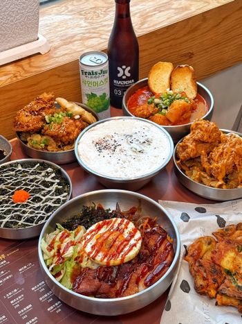 勤美人氣韓式料理😍奶油炸醬麵超厲害👍