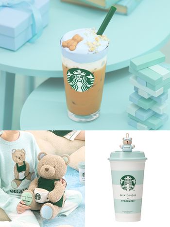日本星巴克跟Gelato Pique聯名了！超Q「小熊伯爵茶星冰樂、店員小熊絨毛面紙盒」這天開賣！