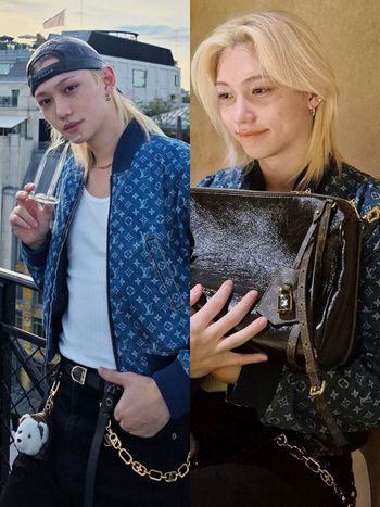 精靈王子Felix出差時裝週！狂發兩套LV私服穿搭、外套半穿「誘人手臂線條」不愧是薄肌男神！