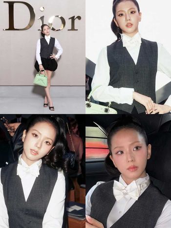 JISOO「冷光玫瑰肌」驚豔巴黎！迪奧2026春夏時裝週妝容全解析，水潤氣墊底妝、冷調高光、玫瑰頰彩，征服DIOR大秀！
