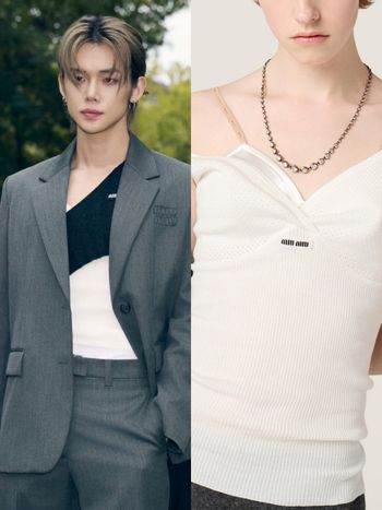 Miu Miu給TXT然竣穿了這麼性感的衣服？！原來時裝週裡面穿的是「超誘惑」斜肩背心！