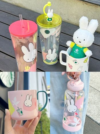 星巴克又跟米飛兔聯名啦！台灣限定「櫻花米飛兔冷水壺、店員米飛兔吊飾」全都太生火！