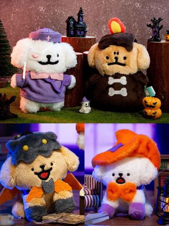 2025萬聖節限定線條小狗周邊太可愛！「蝙蝠小金毛、魔法師小白」絨毛吊飾巷口7-11就買得到！