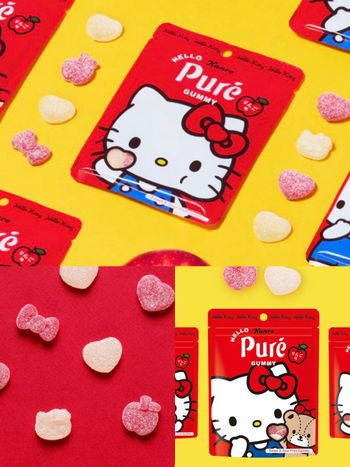日妞社群暴動！Hello Kitty聯名Pure「蘋果口味蝴蝶結軟糖」Q到捨不得吃、這天軟萌開賣！