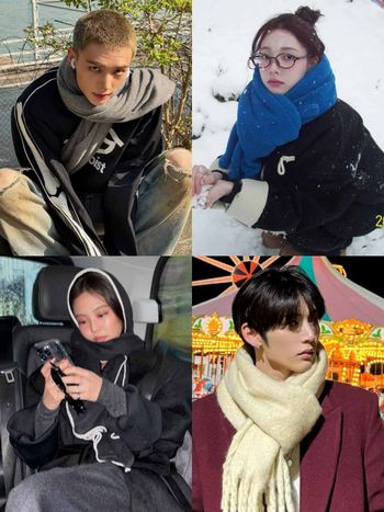 怕冷必看！冬季圍巾6大綁法一次學會！「帽子圍法」是愛豆私服標配、這幾招零技巧超簡單！