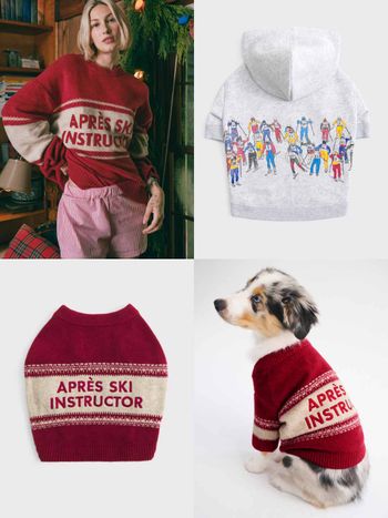 要被可愛暈！Abercrombie & Fitch也加入寵物裝戰場！紅色毛衣超Q、聖誕節就和毛孩一起穿！