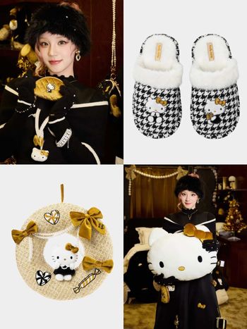 宋雨琦也愛上！奢華版「聖誕黑金Hello Kitty」夢幻到不行！絨面、千鳥格想帶回家！