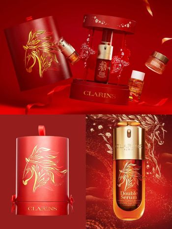 2026開運美肌儀式！克蘭詩經典「黃金雙萃精華、亮眼萃、膠原霜」換上金馬限定包裝，體驗護膚會再抽馬年福袋！