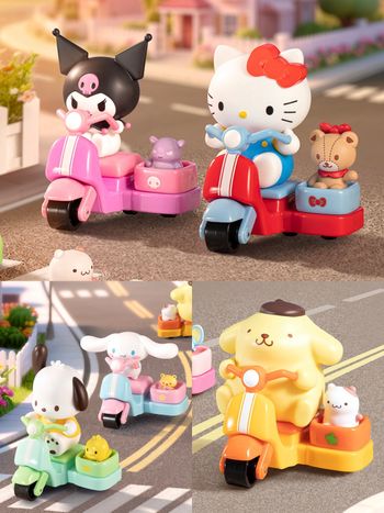 想搭Hello Kitty的順風車！超可愛「三麗鷗兜風小摩托車」公仔6款角色都萌炸、巷口7-11就買得到！