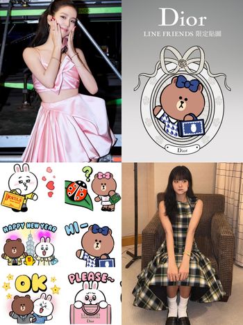 Dior和LINE FRIENDS合作推出免費貼圖！共16款動動貼圖「兔兔、熊大」穿上迪奧太可愛了！