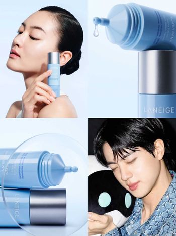 蘭芝「水酷修護保濕系列」開年新成員！藍管安瓶注水＋煥膚，搭配水循環保養三步驟，素顏也能實現防彈JIN同款玻璃水光肌！