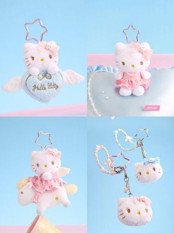 可愛發瘋！超夢幻「小飛馬Hello Kitty絨毛玩偶、愛心翅膀Kitty吊飾、大頭零錢包」全都太想買！
