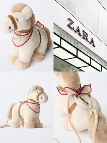 ZARA又來逼人！脆爆紅「幸運小馬包包」官網秒賣完！軟綿綿奶茶色快去實體店牽一隻回家！